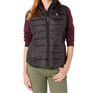 U.S. Polo Assn. Black Lightweight Quilted Puffer Vest Women's Size S